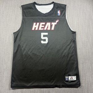 Miami Heat Jersey Mens Large Black White NBA Basketball Reversible Alleson